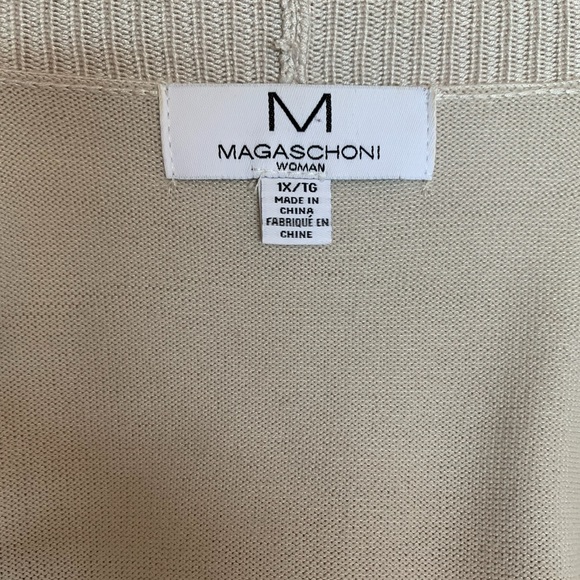 Magaschoni Women’s Sweater Cardigan Mid Length in Beige/Cream Size XL - Picture 6 of 6